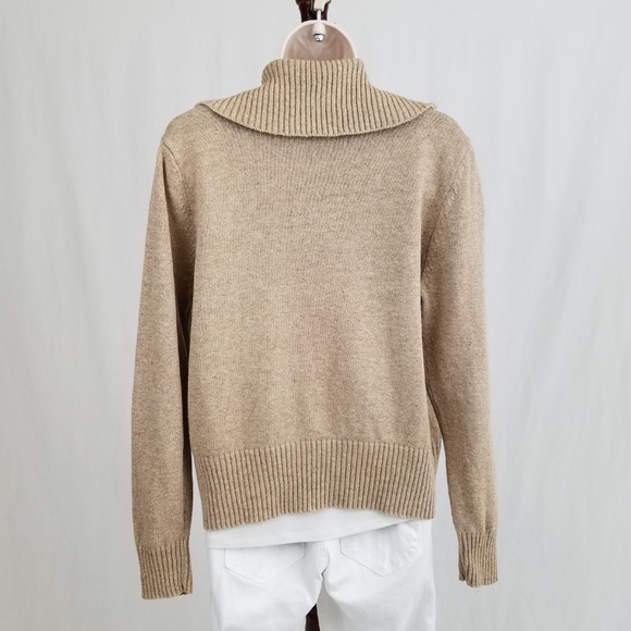 Tiara Int'l cardigan zip front tan floral M - Picture 4 of 8